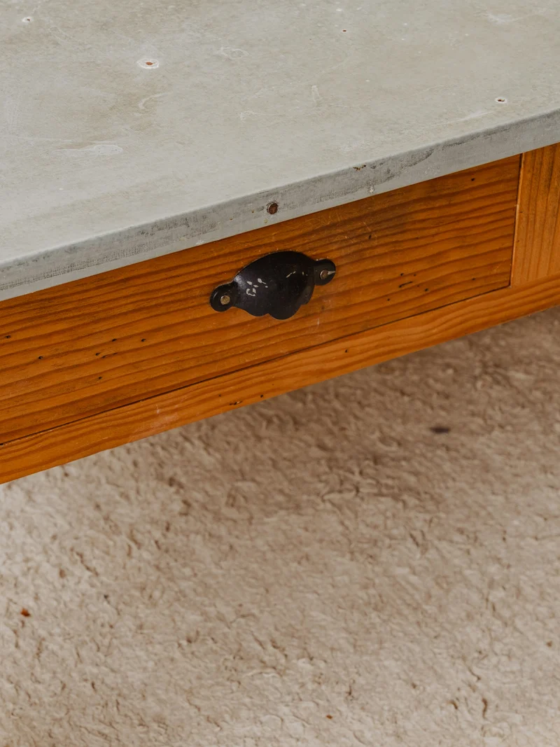 Léonie, la table basse en bois et métal gris N°1166