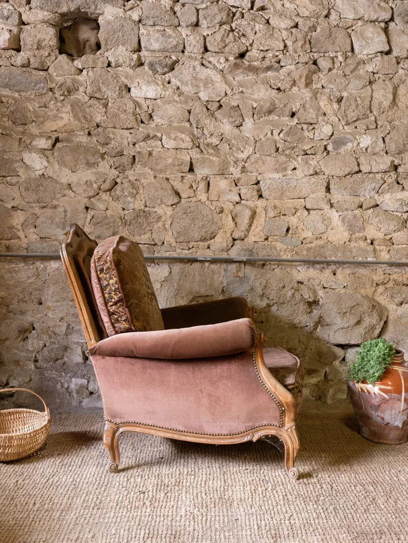 Ernest, le fauteuil en velours marron N°1600