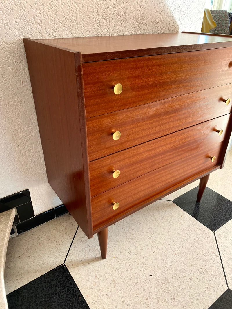 Commode scandinave vintage pied compas