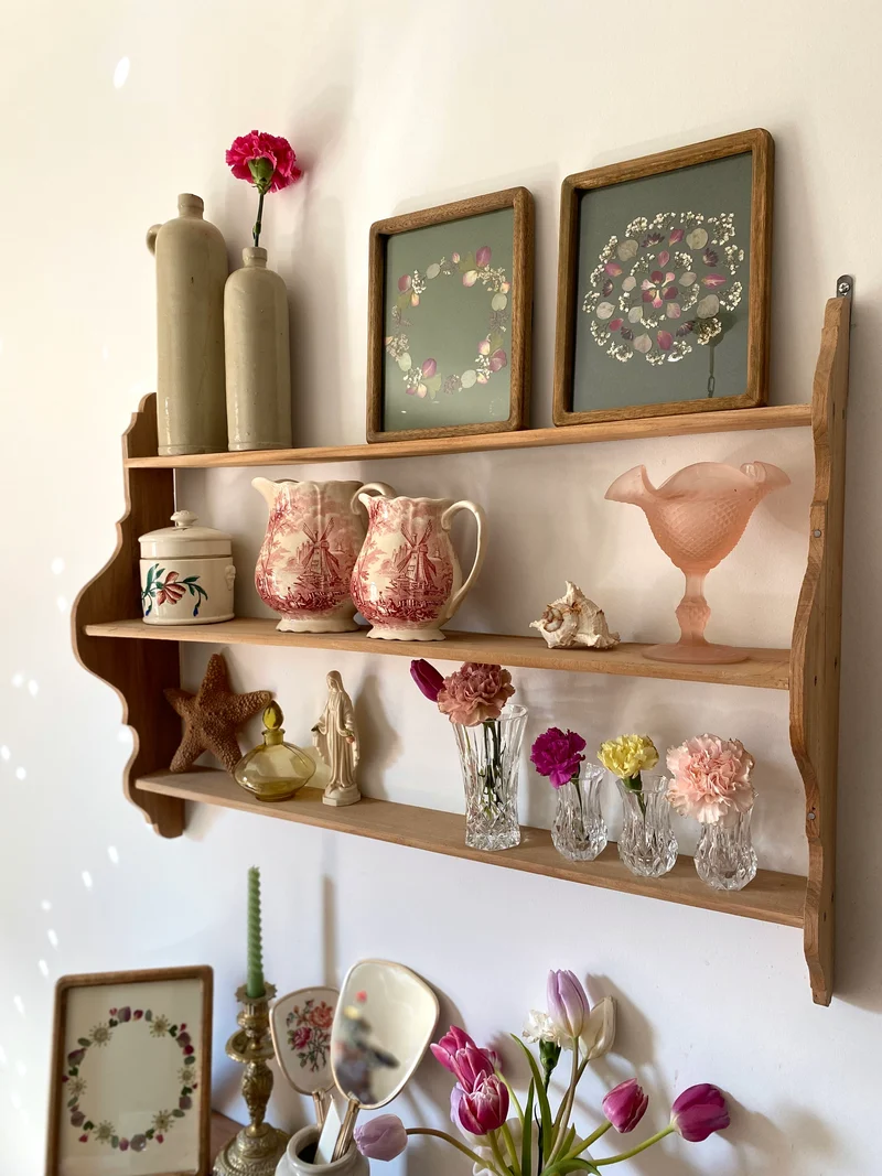 Etagère murale en bois ancien rénové