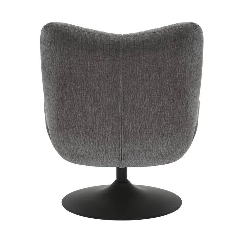 Fauteuil pivotant tissu gris foncé