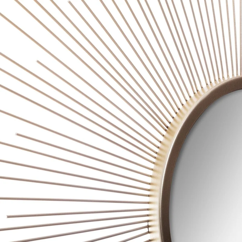Miroir soleil bombé métal doré D70 cm