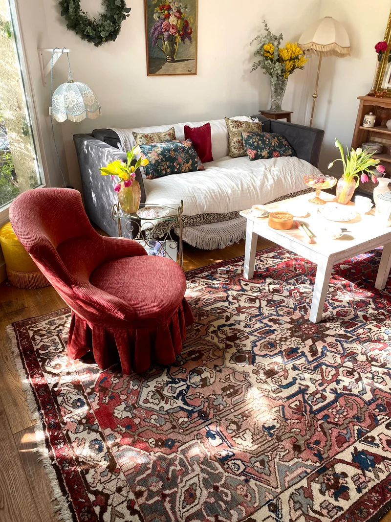Fauteuil crapaud ancien en velours