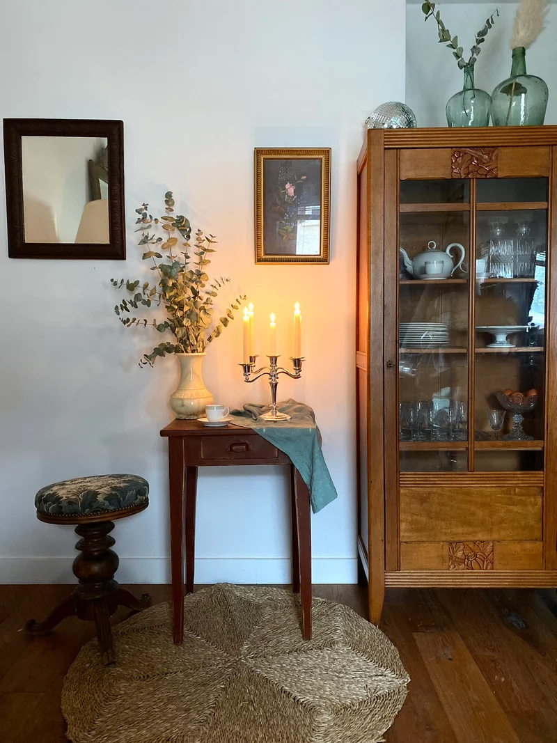 Table de ferme ancienne d'appoint en bois