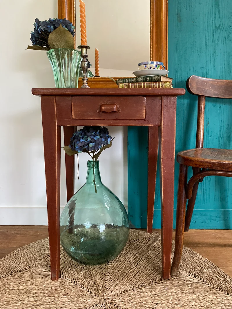Table de ferme ancienne d'appoint en bois