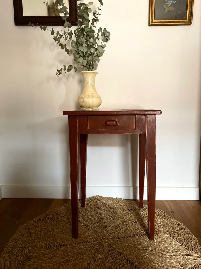 Table de ferme ancienne d'appoint en bois