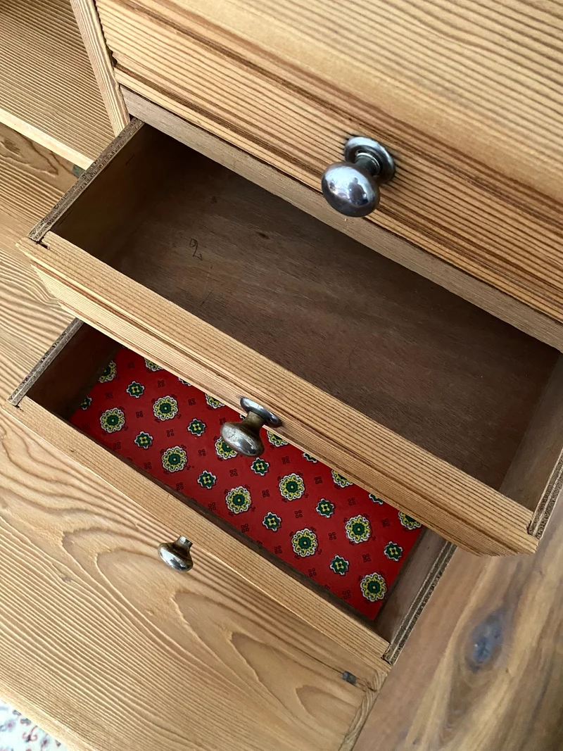 Bureau secrétaire style Art deco en bois ancien rénové