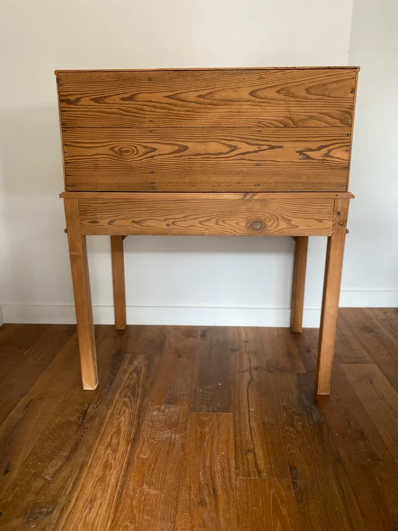 Bureau secrétaire style Art deco en bois ancien rénové