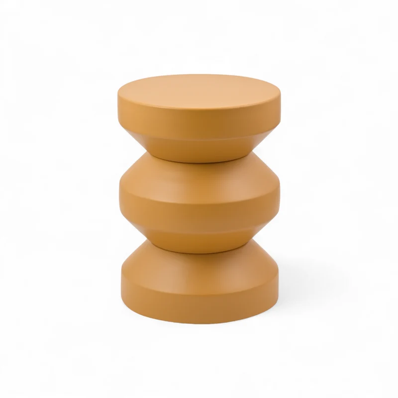 Bout de canapé rond en métal bronze