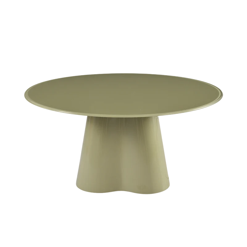 Table basse D80 en verre vert de gris brillant