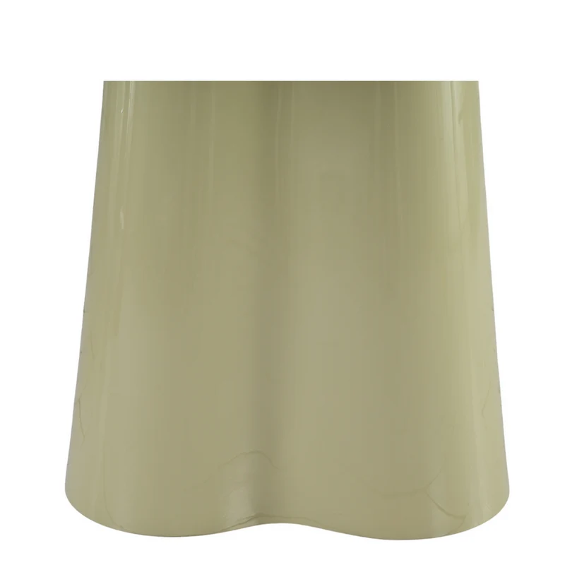 Table repas D120 en verre vert de gris brillant