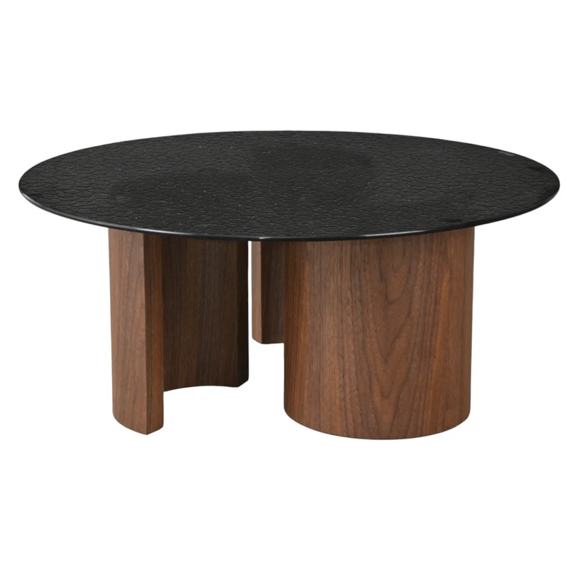 Table basse 80 cm en verre fumé