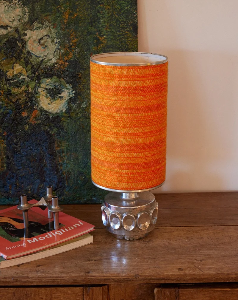 Julia, la lampe seventies chrome et tissu N°1050