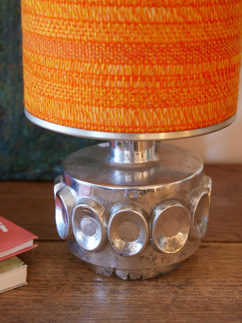 Julia, la lampe seventies chrome et tissu N°1050