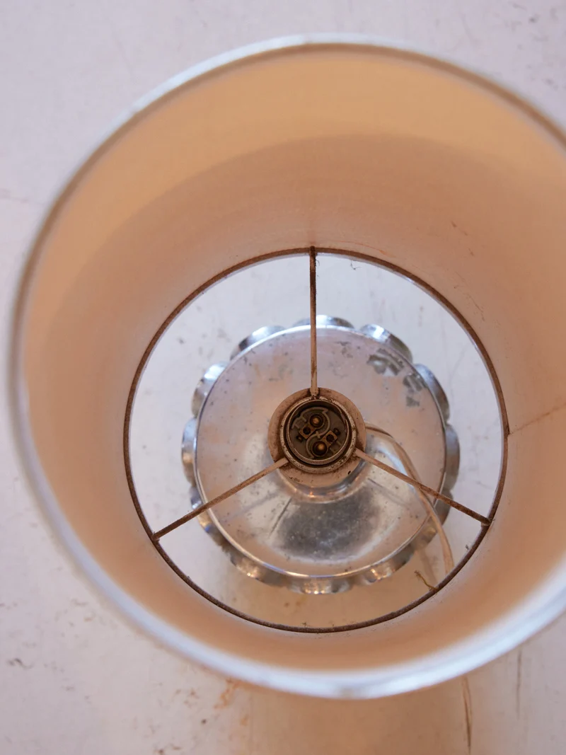 Julia, la lampe seventies chrome et tissu N°1050