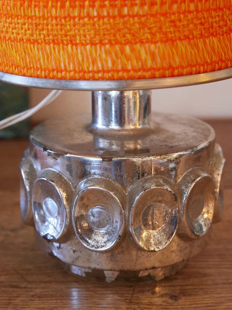 Julia, la lampe seventies chrome et tissu N°1050