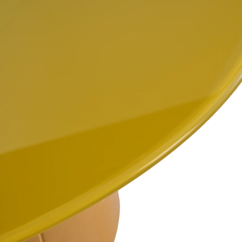 Table basse 80 cm en verre jaune