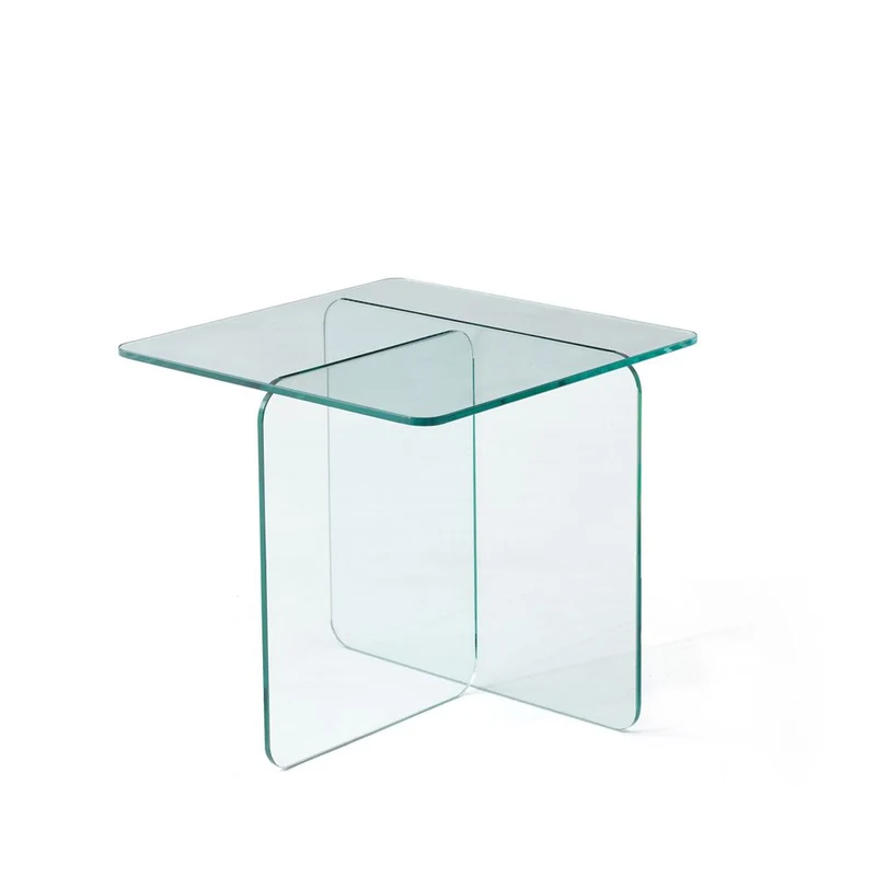 Bout de canapé en verre trempé transparent