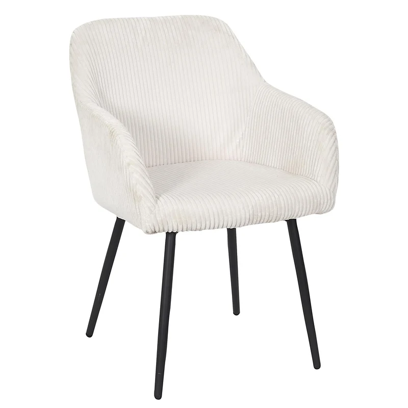 Fauteuil de table Scott velours côtelé beige