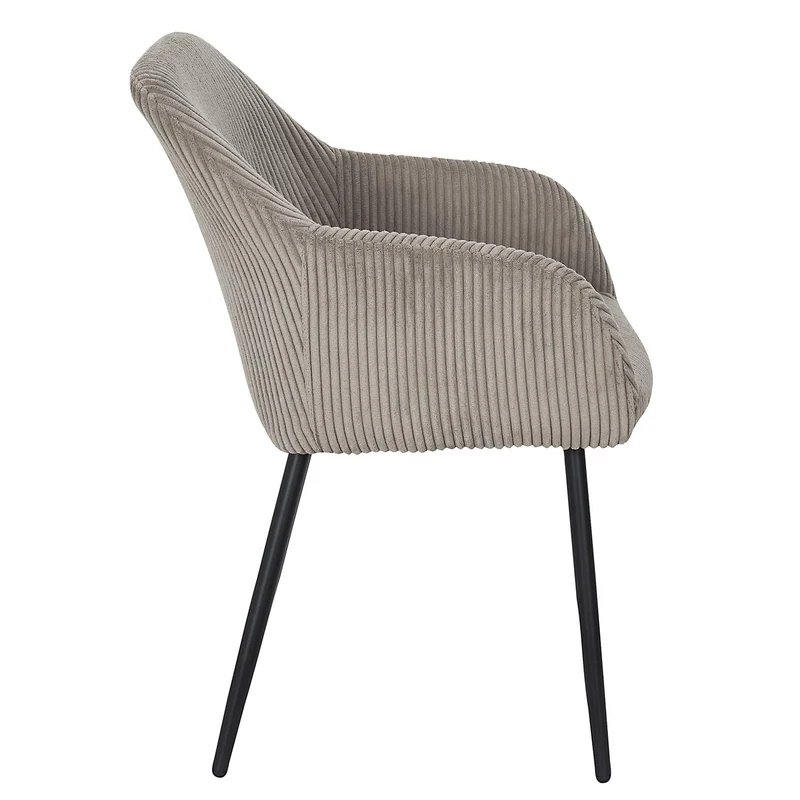 Fauteuil de table Scott velours côtelé taupe