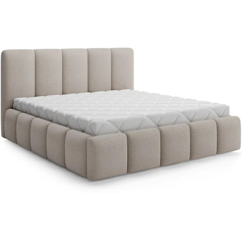 Lit coffre 160x200 sommier inclus Klaus Texturé Beige