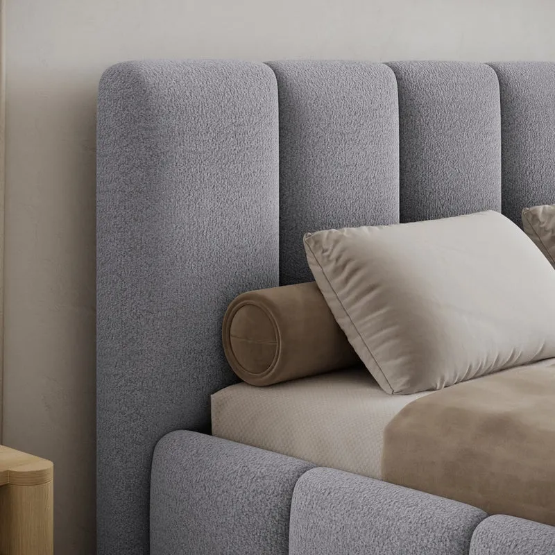 Lit coffre 180x200 sommier inclus Klaus Texturé Gris