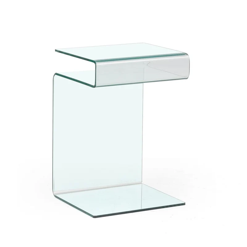 Table basse ou bout de canapé en verre trempé transparent