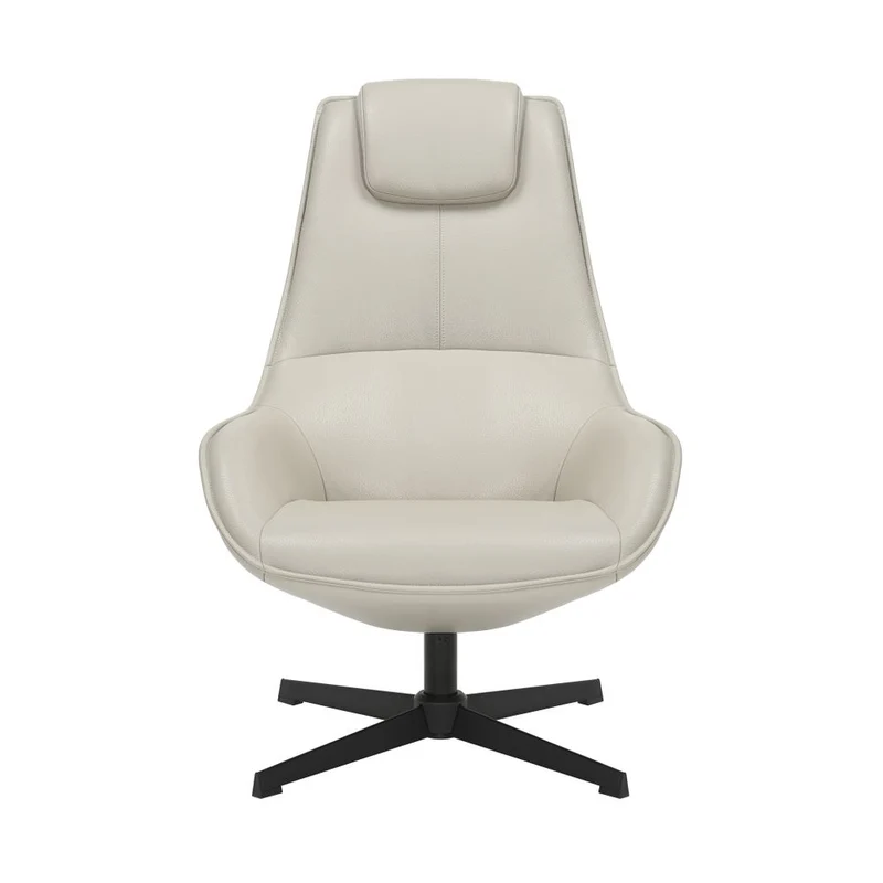 Fauteuil pivotant en PU gris clair