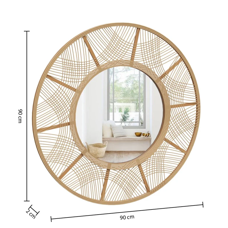 Miroir Ina bambou diamètre 90 cm