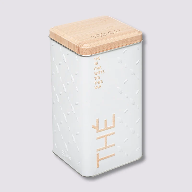 Boîte à thé vrac Scandi Edition en métal relief