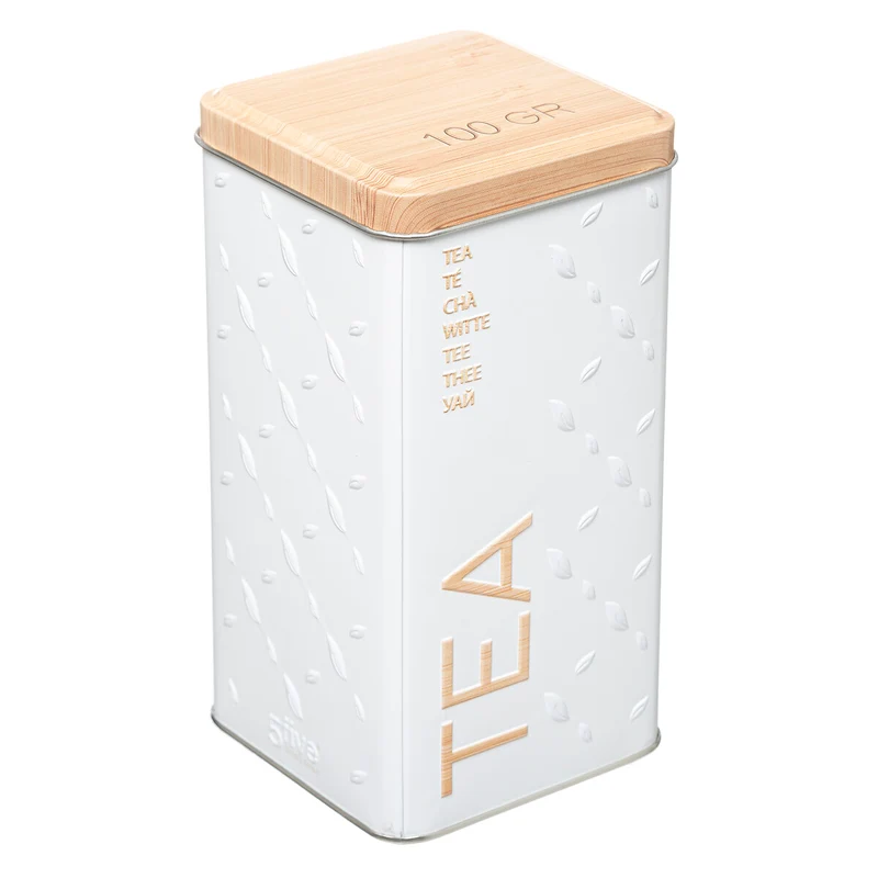 Boîte à thé vrac Scandi Edition en métal relief