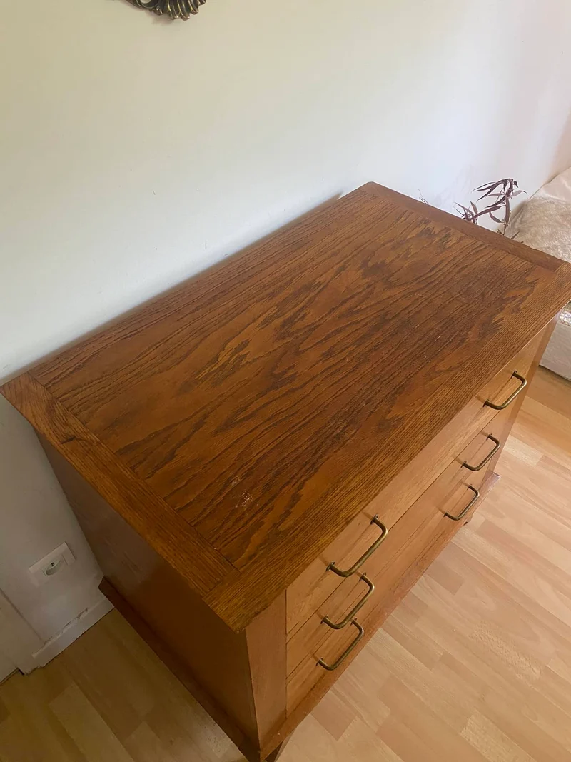 Commode scandinave pied compas vintage
