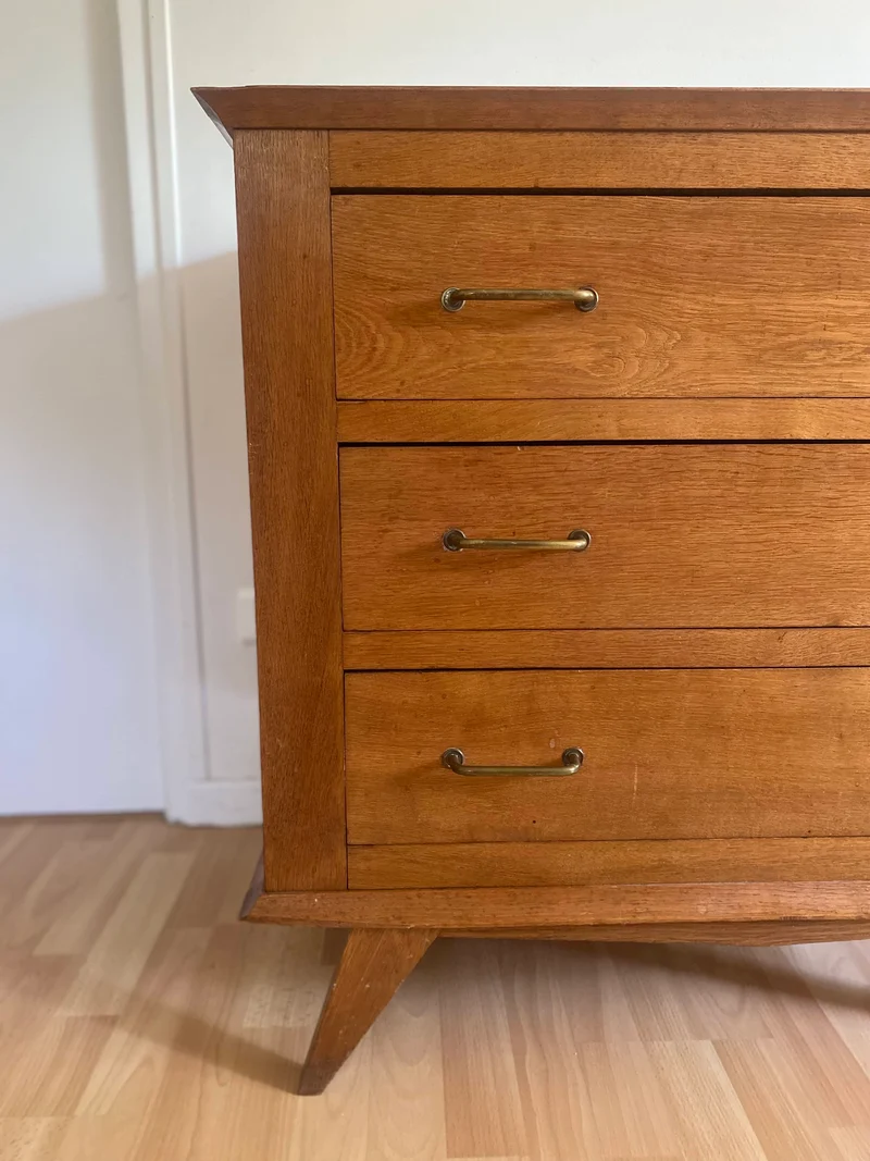Commode scandinave pied compas vintage