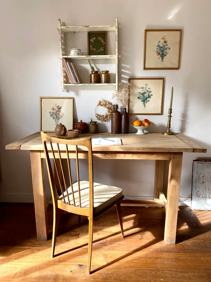 Etagère murale en bois ancien patiné