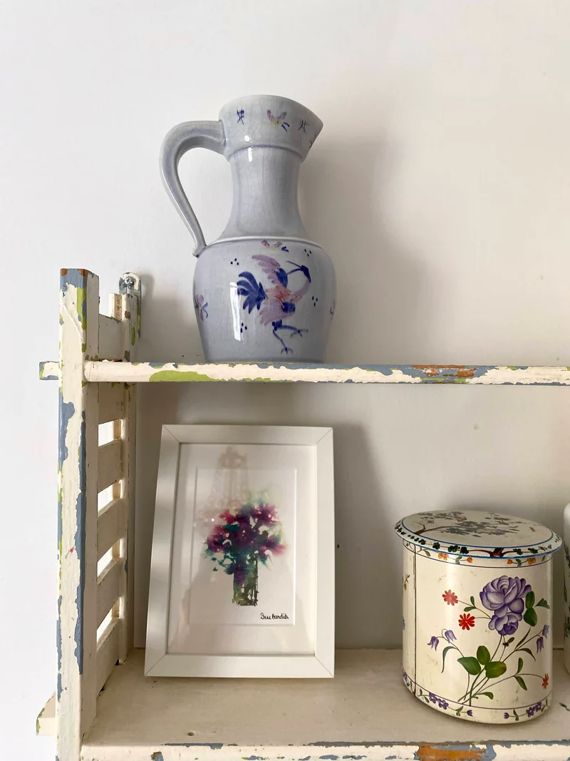 Etagère murale en bois ancien patiné