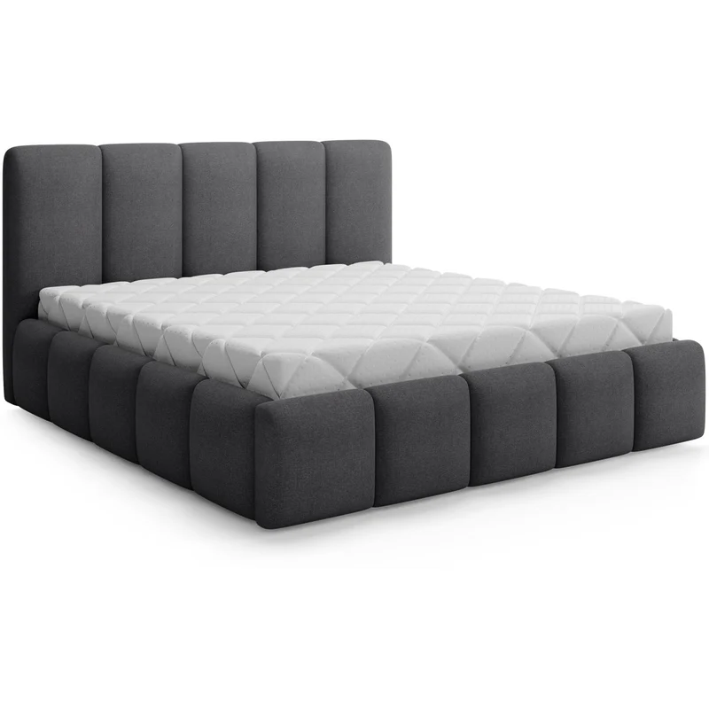 Lit coffre 180x200 sommier inclus Klaus Gris