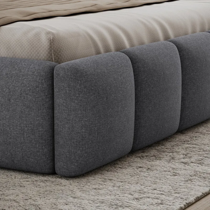 Lit coffre 140x200 sommier inclus Klaus Gris