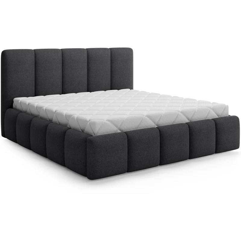 Lit coffre 160x200 sommier inclus Klaus Gris Foncé