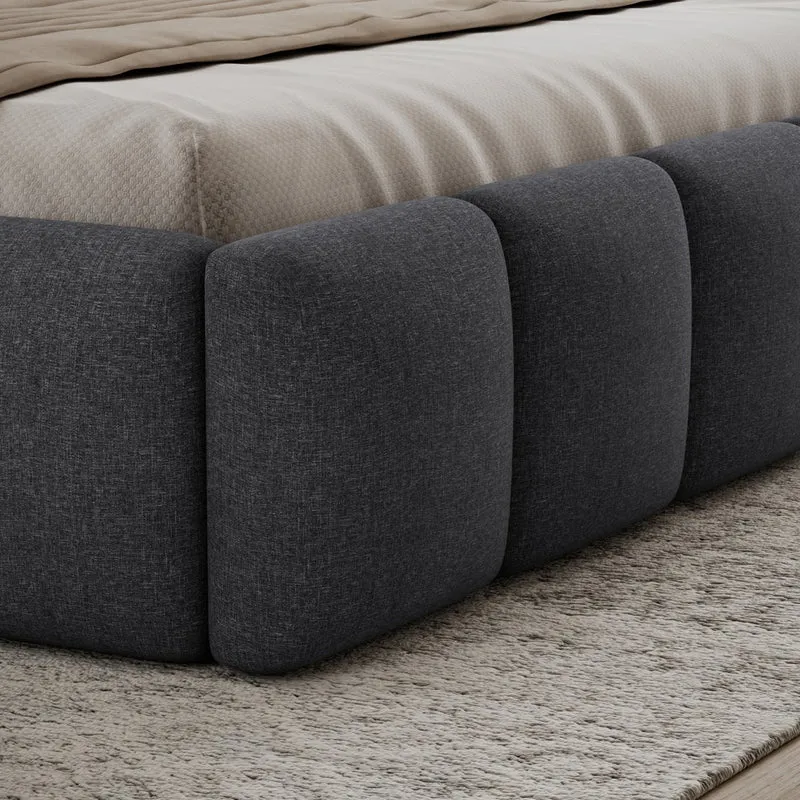 Lit coffre 140x200 sommier inclus Klaus Gris Foncé