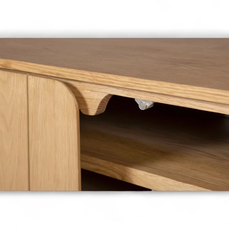 Meuble télé 180 cm 4 portes en chêne naturel