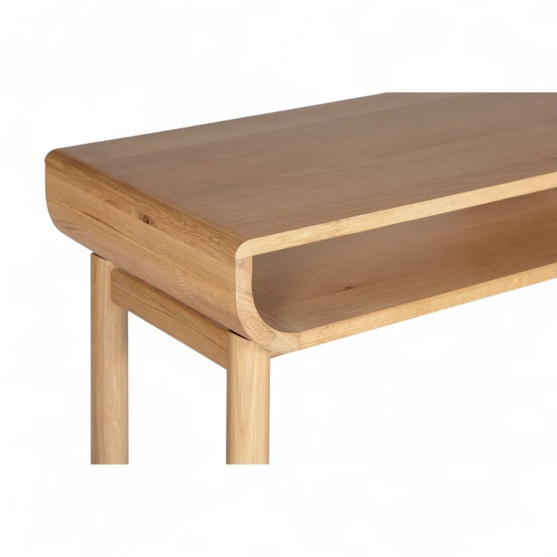 Console 120 cm 2 niches chêne naturel