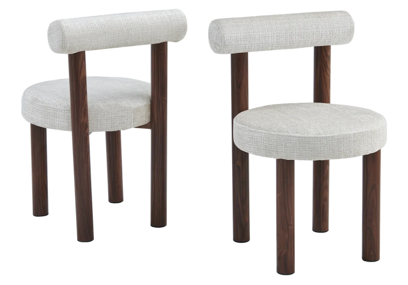 Ensemble table travertin et 4 chaises noyer - Doria