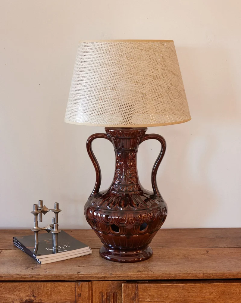 Julia, la lampe en céramique vintage chocolat N°1062
