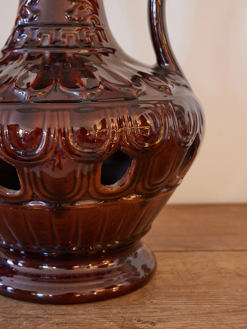 Julia, la lampe en céramique vintage chocolat N°1062