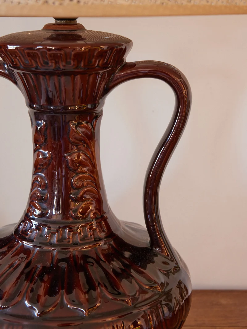 Julia, la lampe en céramique vintage chocolat N°1062