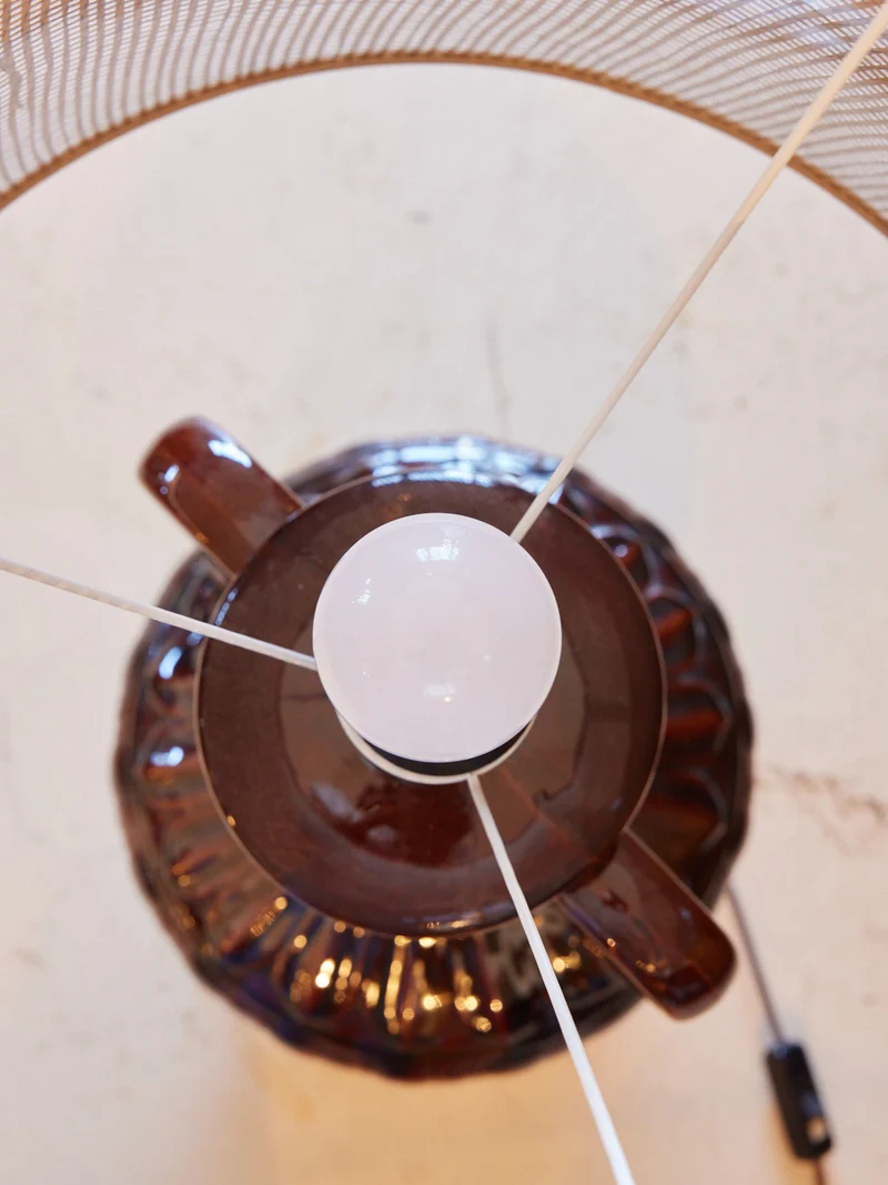 Julia, la lampe en céramique vintage chocolat N°1062