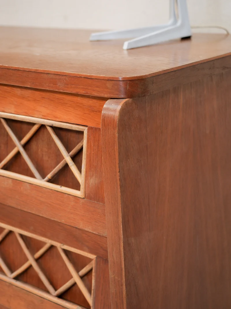 Olga, la commode en bois et rotin N°1093