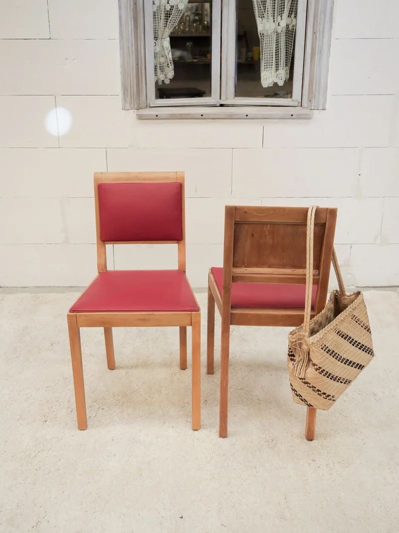 Alma, le lot de 2 chaises rouges N°1974