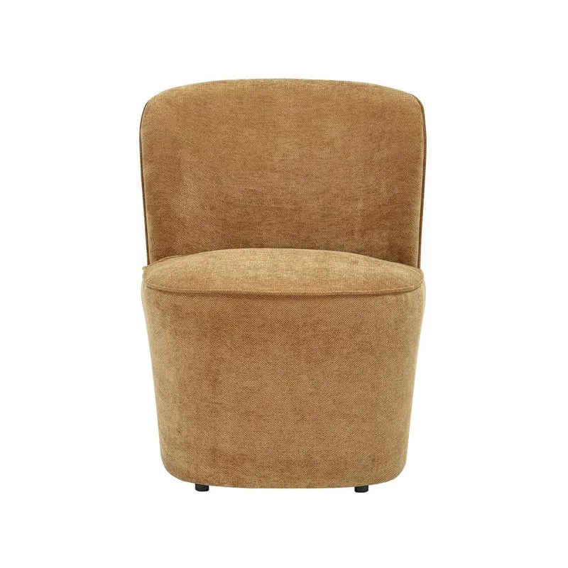 Fauteuil en tissu soft touch ambre
