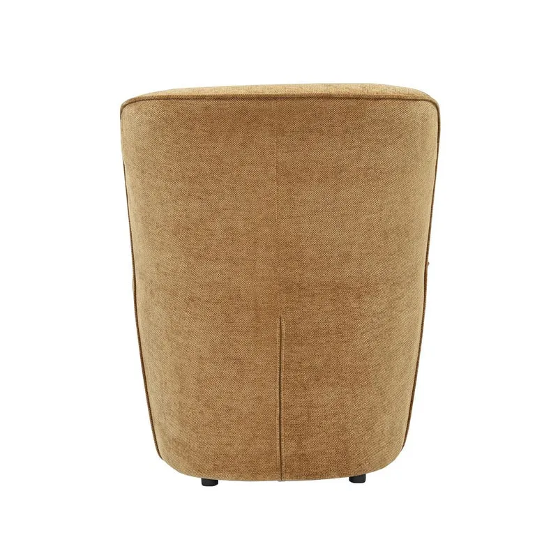 Fauteuil en tissu soft touch ambre